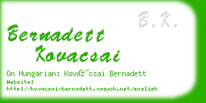 bernadett kovacsai business card